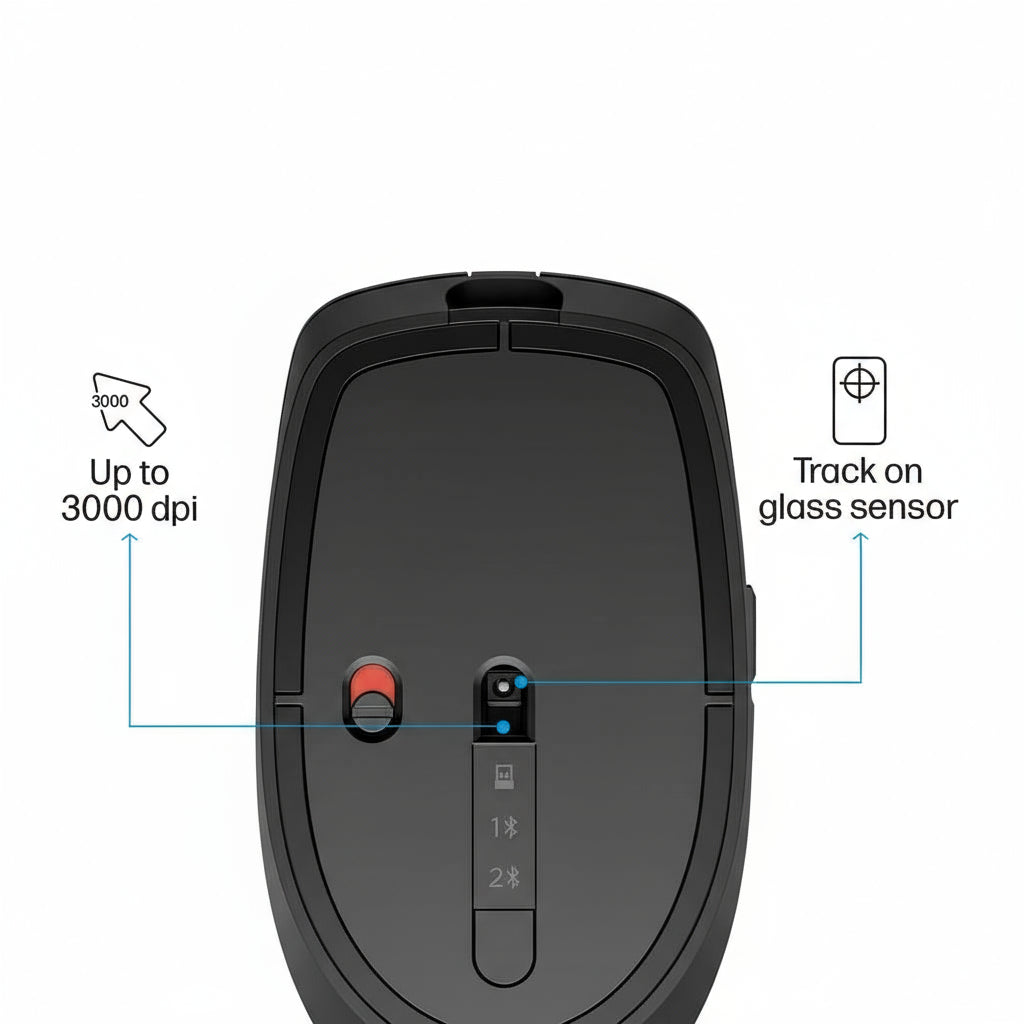 HP 710 Rechargeable Silent Wireless Mouse - Up to 3000 DPI / Graphite