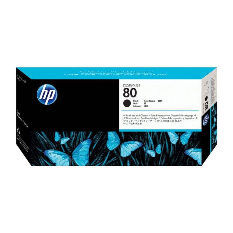 HP 80 Black DesignJet Printhead And Printhead Cleaner - Printhead / 17 ml / Black (C4820A)