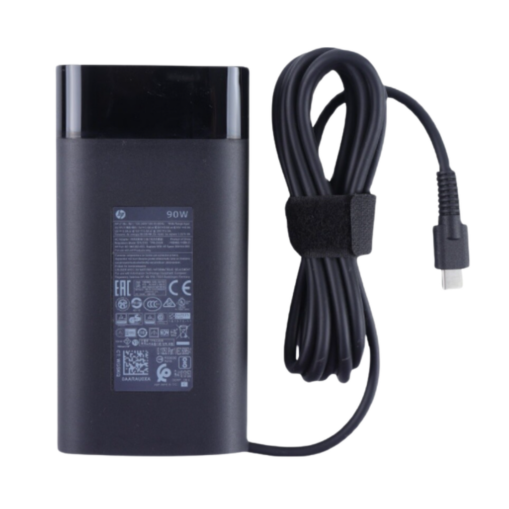 HP USB-C Laptop Charger with Power Cable – 90W