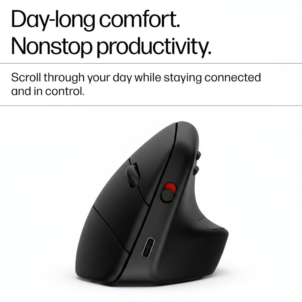 HP 920 Ergonomic Vertical Wireless Mouse - Up to 4000 DPI / Black