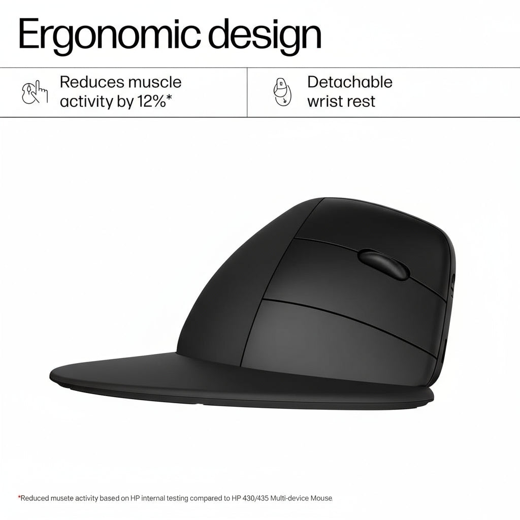 HP 920 Ergonomic Vertical Wireless Mouse - Up to 4000 DPI / Black