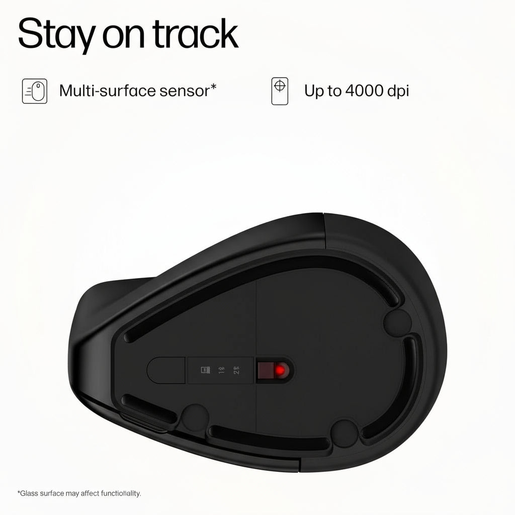 HP 920 Ergonomic Vertical Wireless Mouse - Up to 4000 DPI / Black