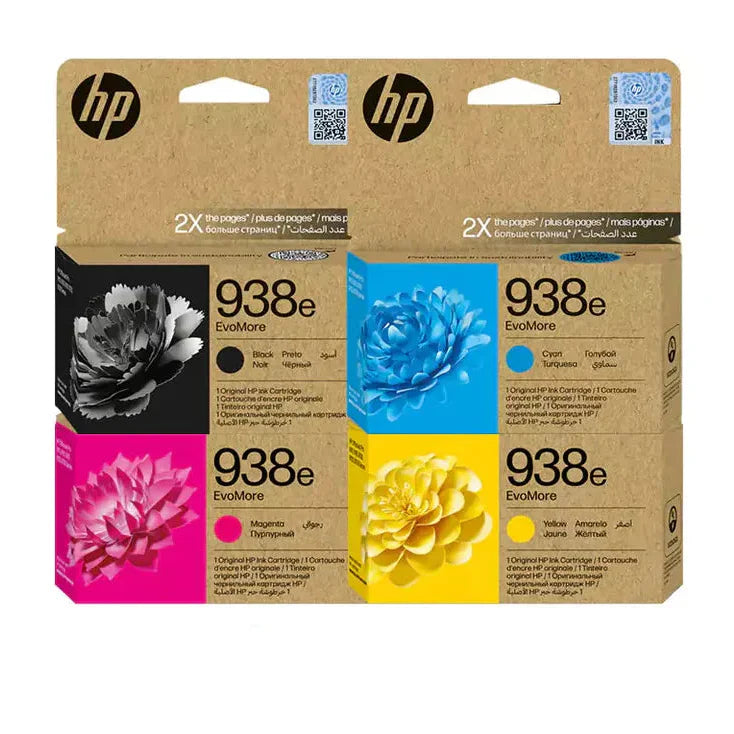 HP 938e EvoMore Ink Cartridge Full Set + Free Gift Double A4