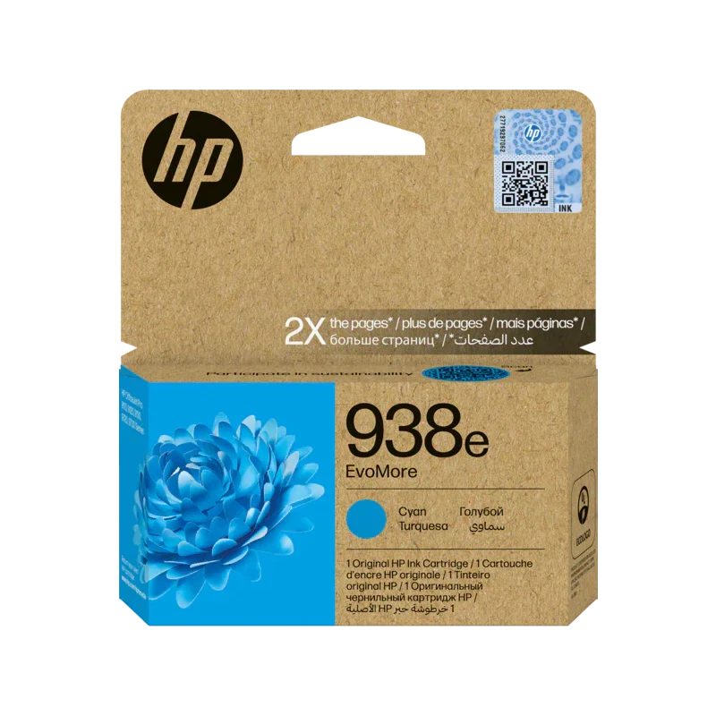 HP 938e EvoMore Cyan Original Ink Cartridge (4S6X9PE)