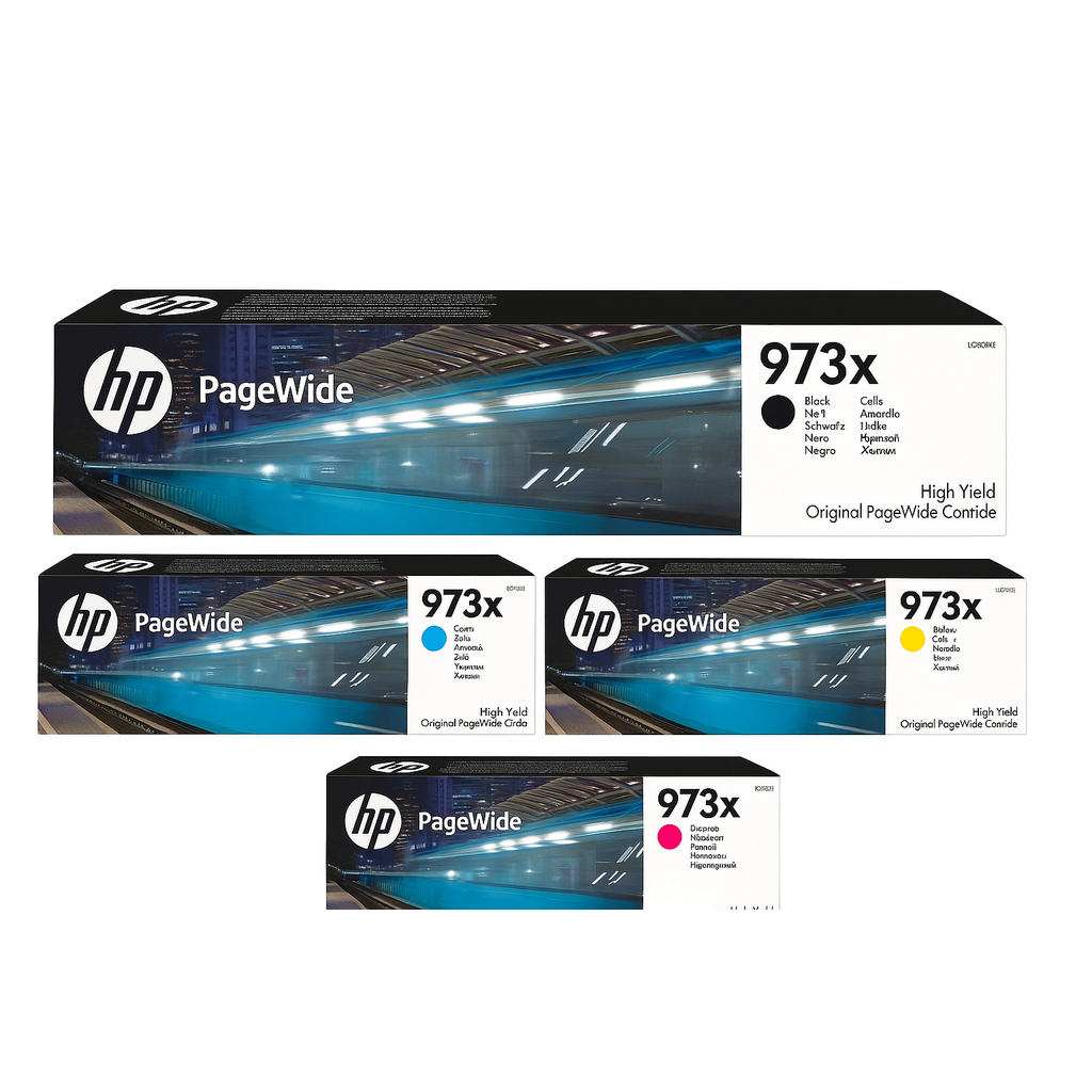 HP 973X Original High Yield Ink Cartridges Combo Pack Of 4 Color - Black, Cyan, Yellow, Magenta