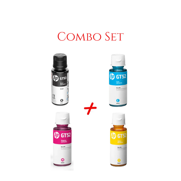 HP GT 52 Color and GT 53 Black Original Ink Bottle Combo Pack