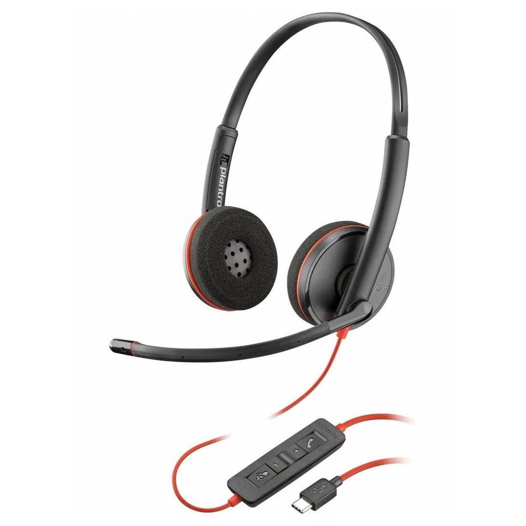 HP Poly Blackwire 3220 Stereo USB-C Headset - On-Ear / USB-C/A Adapter
