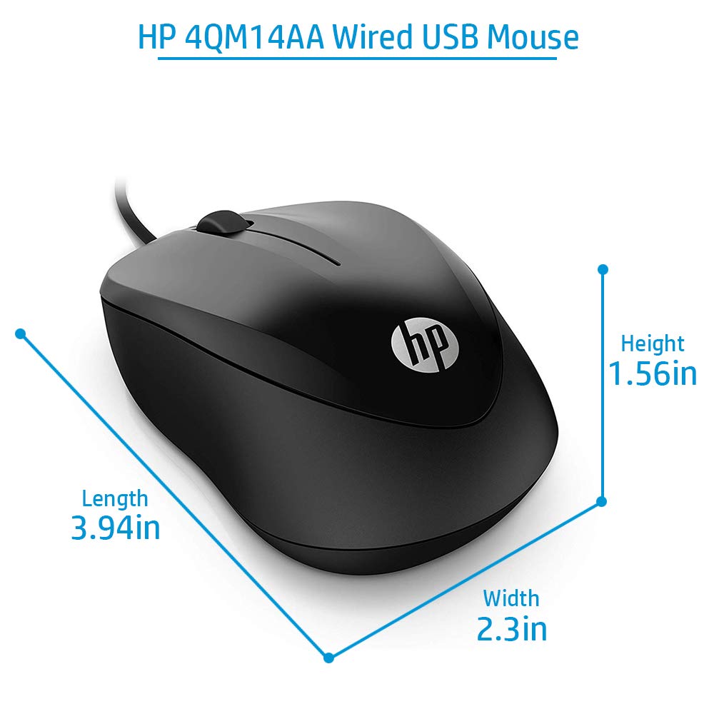 HP Wired Mouse 1000 - 1200 DPI / Black
