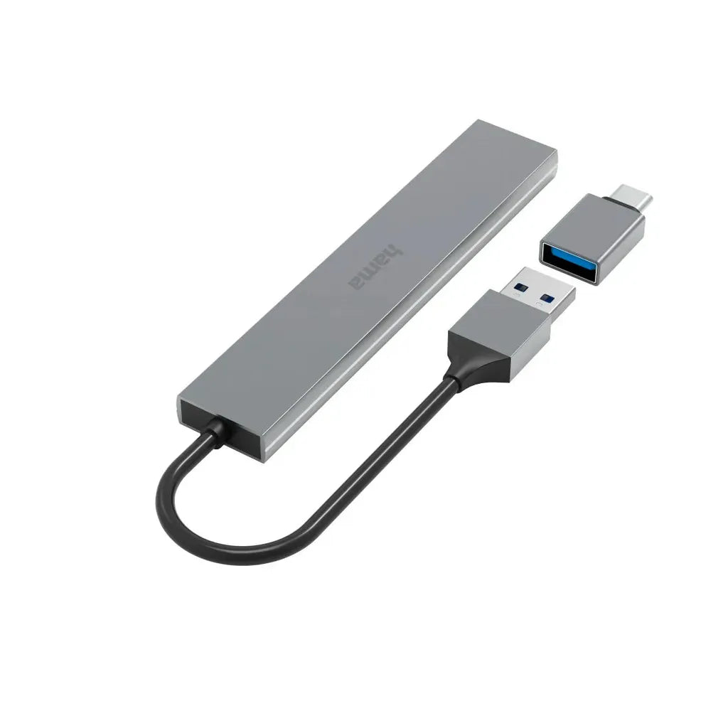Hama 4 Ports Usb Hub With Usb-C Adapter