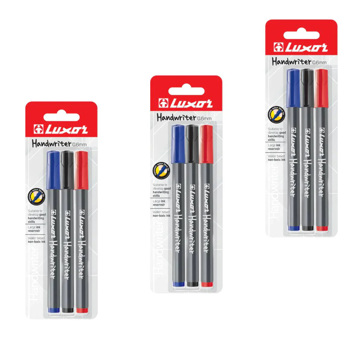 Luxor- Handwriter - 3 Assorted Colors - Set Of 3 Packets
