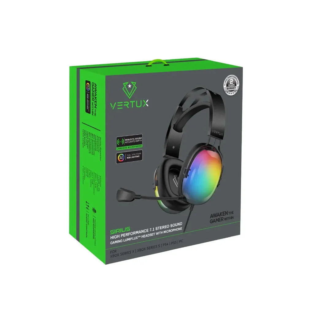 High Performance 7.1 Stereo Sound Gaming Lumiflux Headset with Microphone
