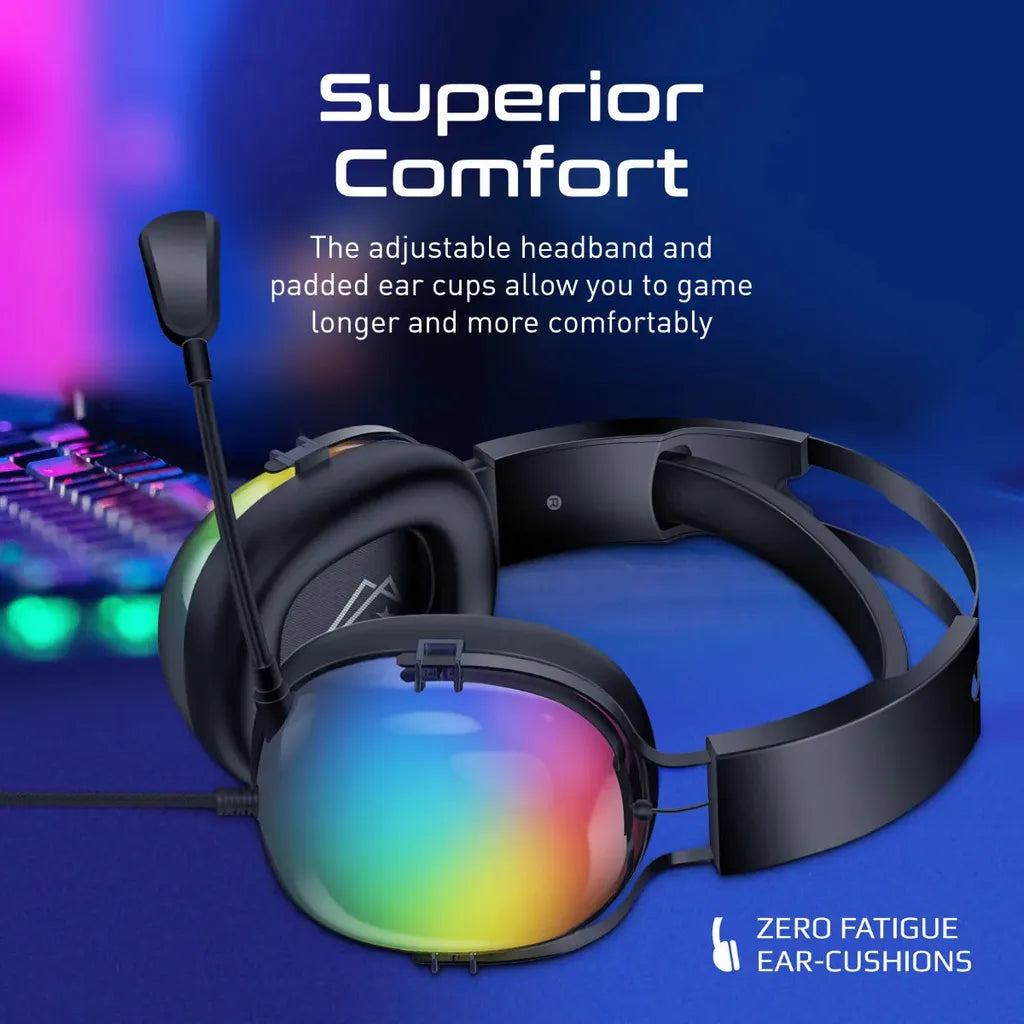 High Performance 7.1 Stereo Sound Gaming Lumiflux Headset with Microphone