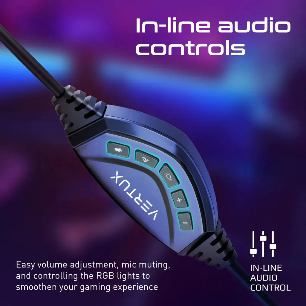 High Performance 7.1 Stereo Sound Gaming Lumiflux Headset with Microphone