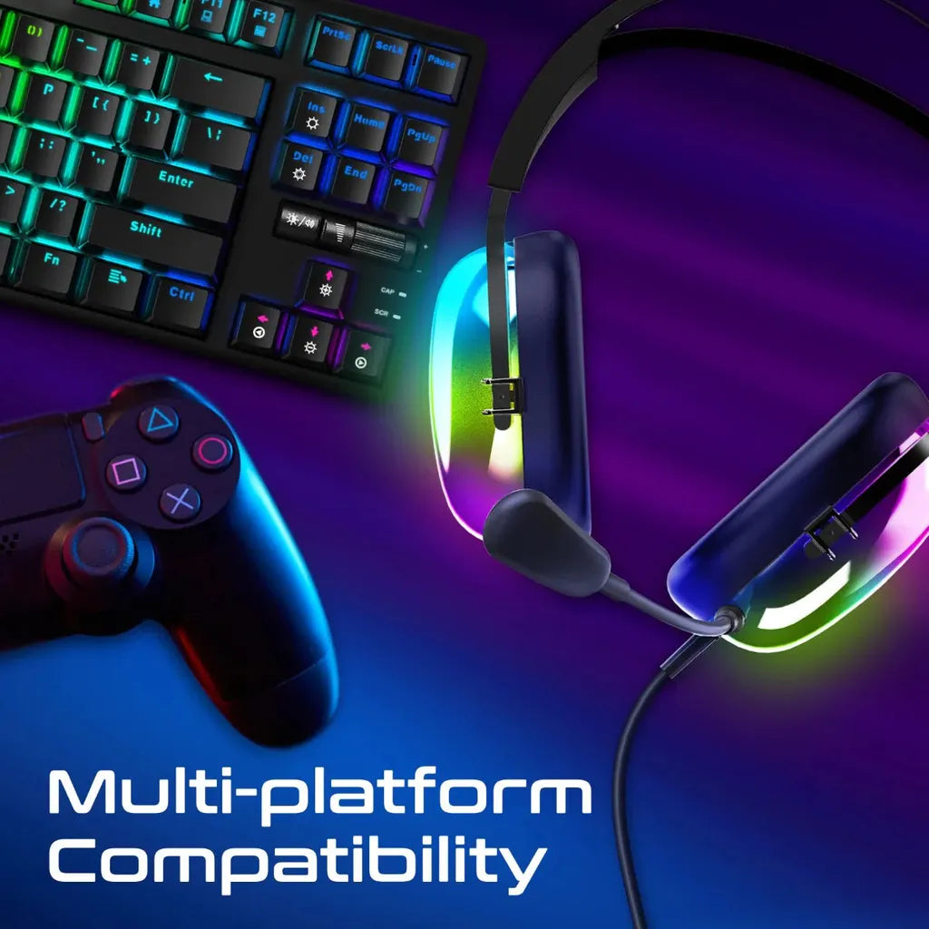 High Performance 7.1 Stereo Sound Gaming Lumiflux Headset with Microphone