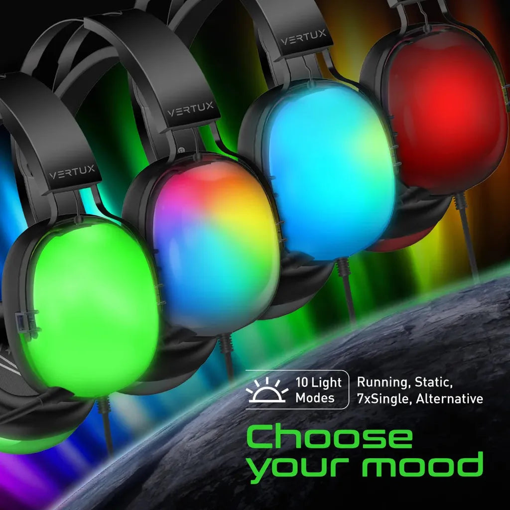 High Performance 7.1 Stereo Sound Gaming Lumiflux Headset with Microphone