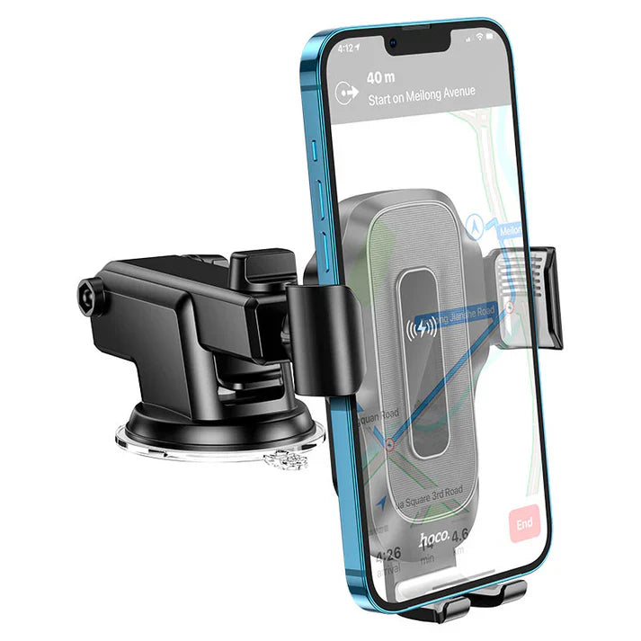 HOCO HW3 Wise Wireless Car Charger – Dashboard Mount (15W Fast Charging)