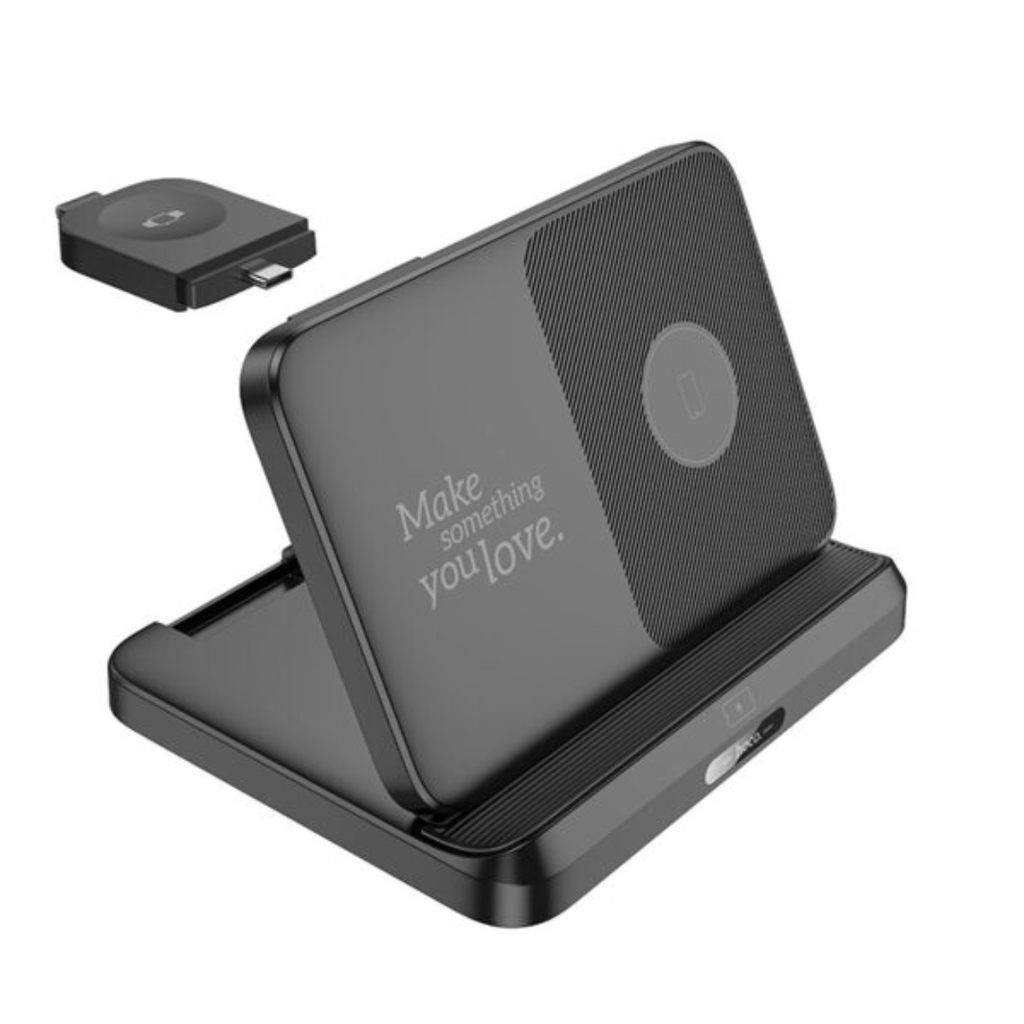 Hoco 3in1 Wireless Charging Foldable Desktop Stand CQ7 – Black