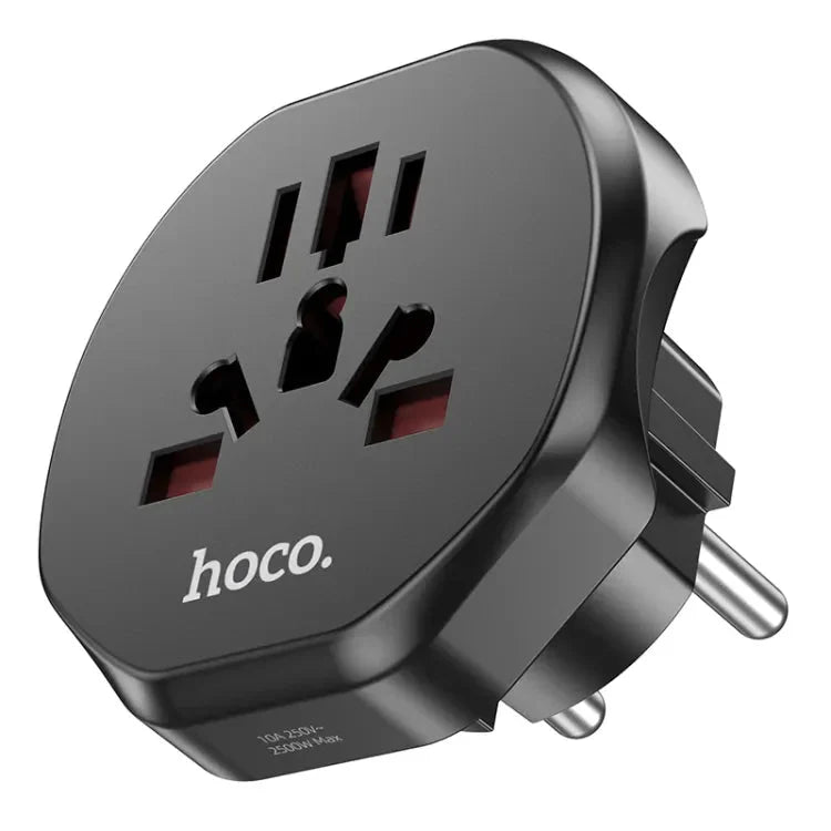Hoco AC6 Unimpeded universal conversion plug(EU) - Black