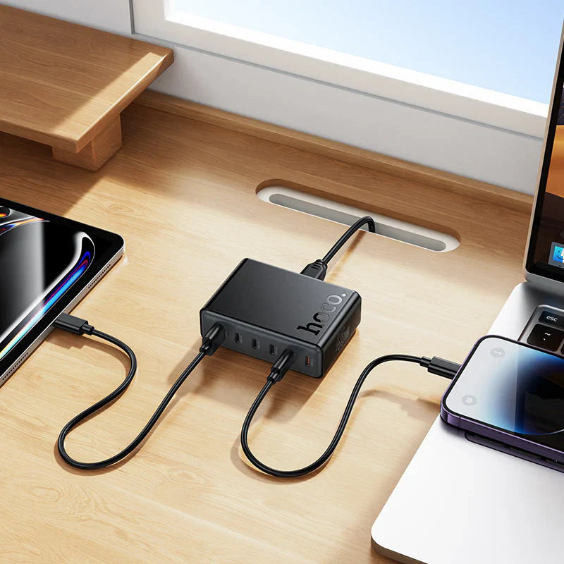 Hoco C150B Modern Charging Station – 45W PD Fast Charger with USB-C + USB-A Ports (UK Plug)