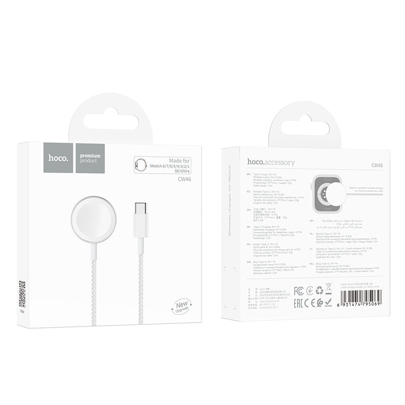 Hoco CW46 Magsafe Magnetic Watch Wireless Charger for Apple Watch Series – White