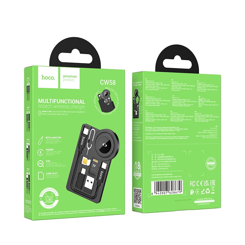 Hoco CW58 Multifunctional Watch Wireless Charger for Smart Watch – Black