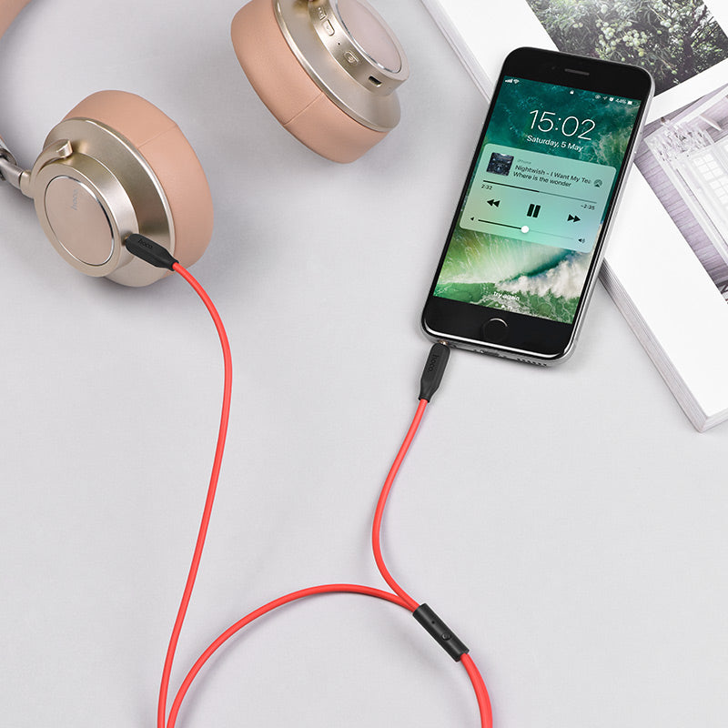 Hoco Cable 3.5mm to 3.5mm UPA12 audio AUX TPE braid with microphone