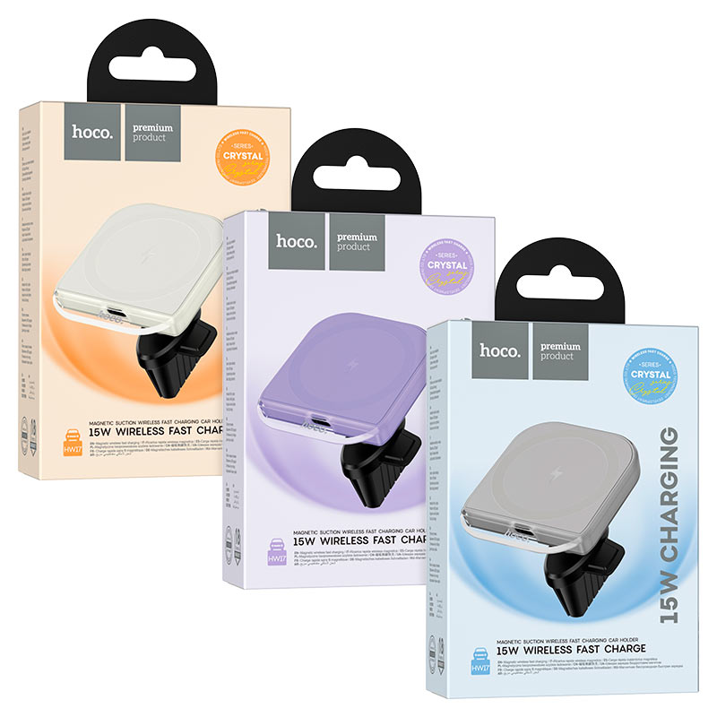 Hoco Car wireless charger HW17 Crystal for air outlet