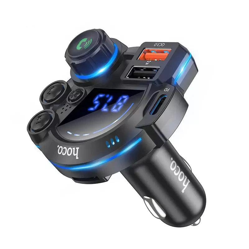 Hoco DFM01 LED Indicator BT FM Transmitter 38W – Black