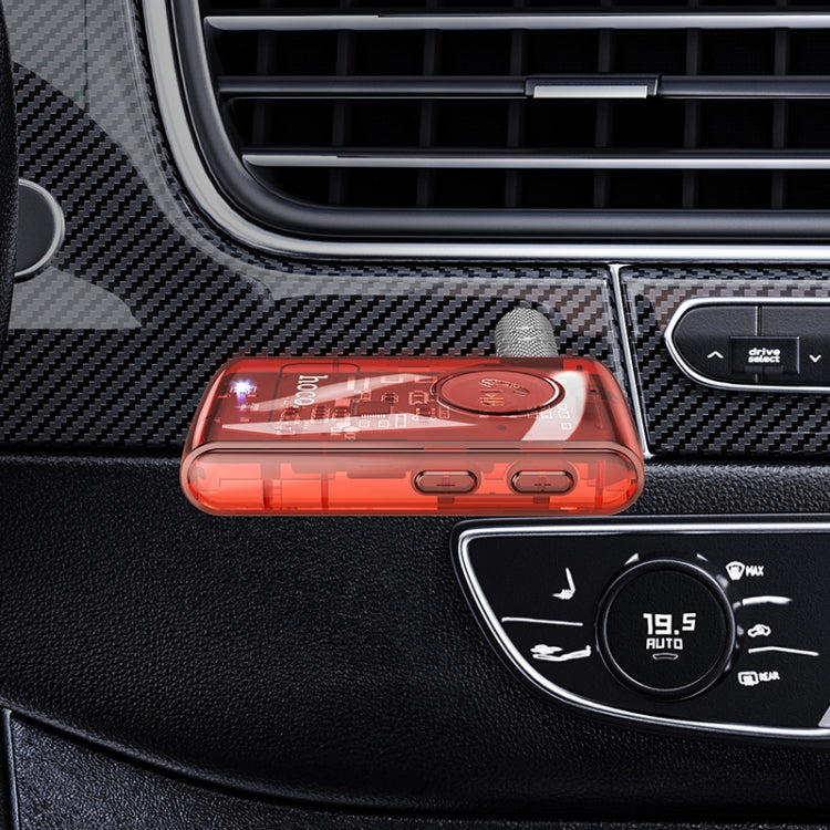 Hoco E66 Explorer Edition Car AUX Bluetooth Receiver Orange Transparent