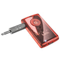 Hoco E66 Explorer Edition Car AUX Bluetooth Receiver Orange Transparent