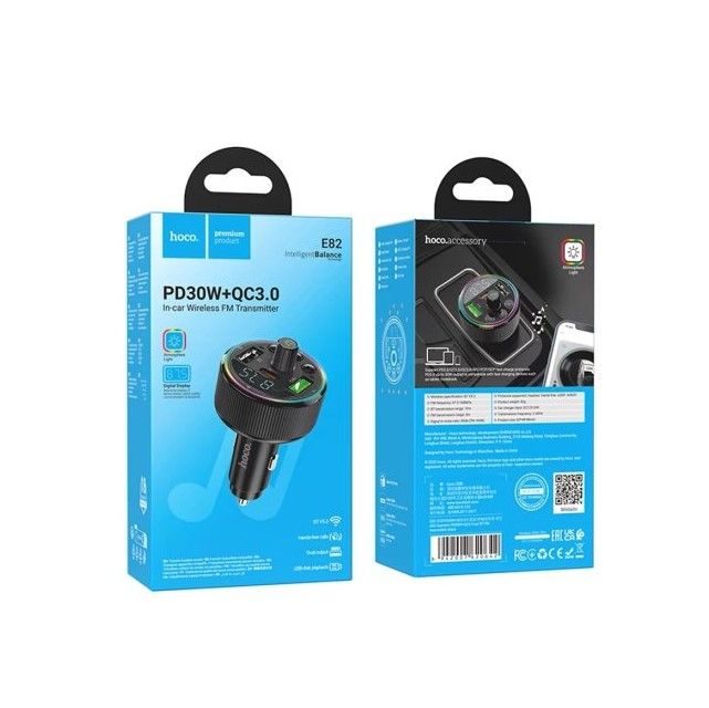 Hoco E82 Two in One Bluetooth FM Transmitter and Car Charger