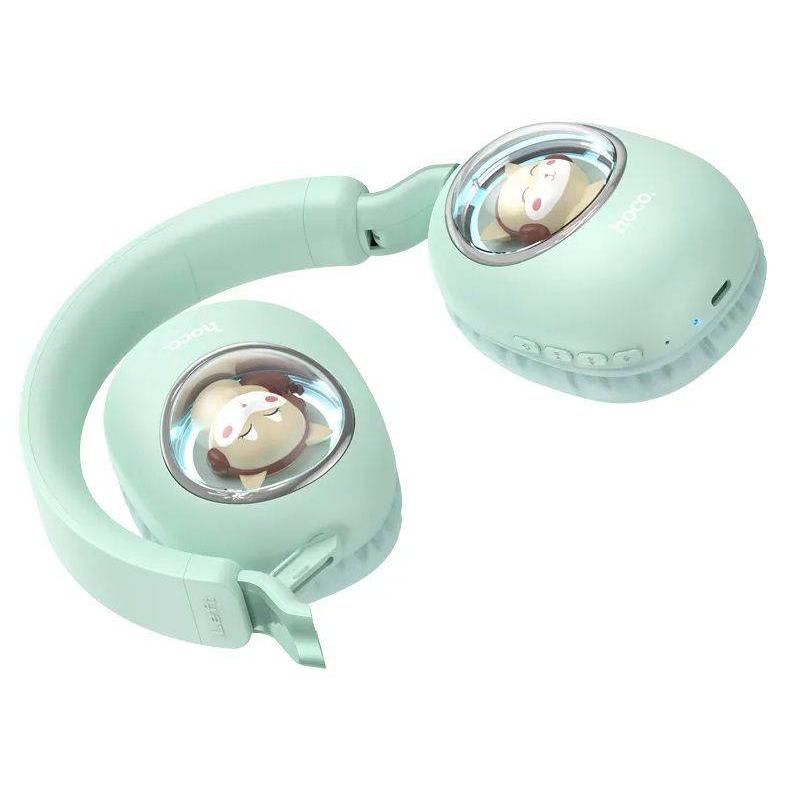 Hoco ESD11 Cute Luminous Bluetooth Headphones - Stylish Sound with LED Lights Green