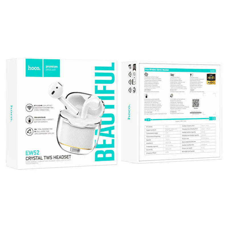 Hoco EW52 Lilly true wireless BT headset - white