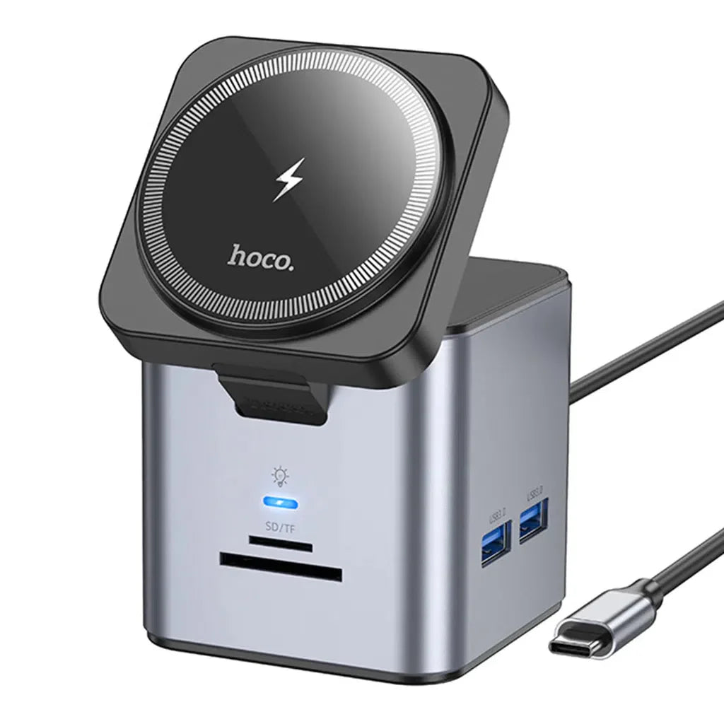 Hoco HB49 – 9in1 Magnetic Wireless Fast Charging Station – PD100W Type-C to HDMI