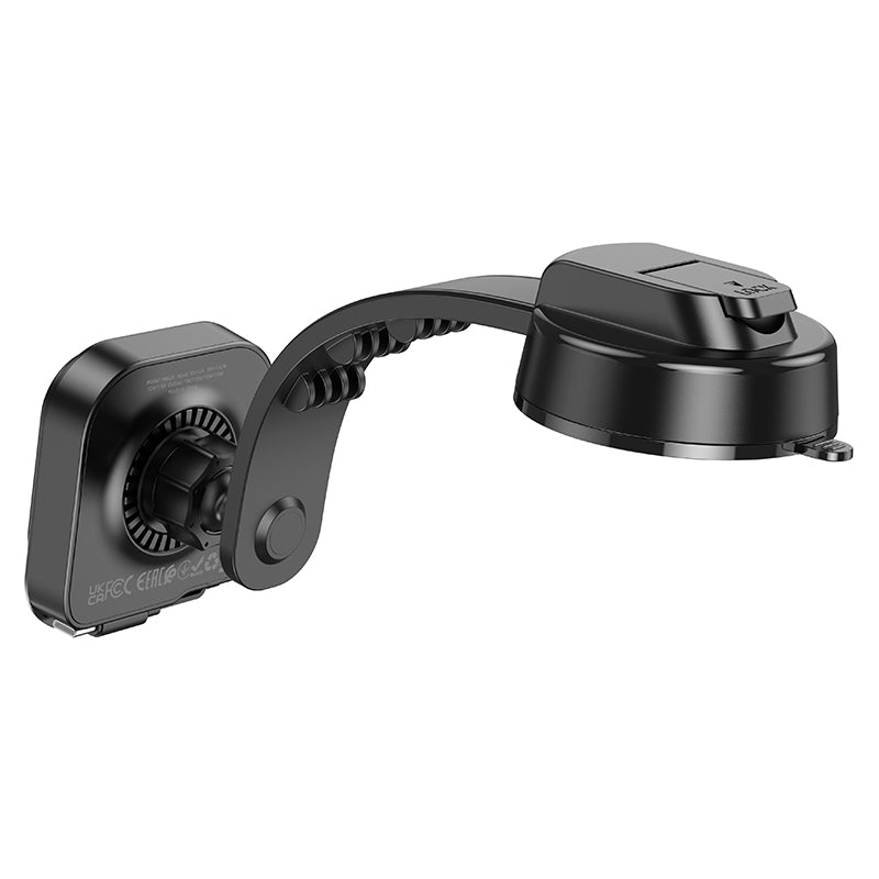 Hoco HW24 Might Retractable Magnetic Wireless Fast Charging Car Center Console Holder – Black