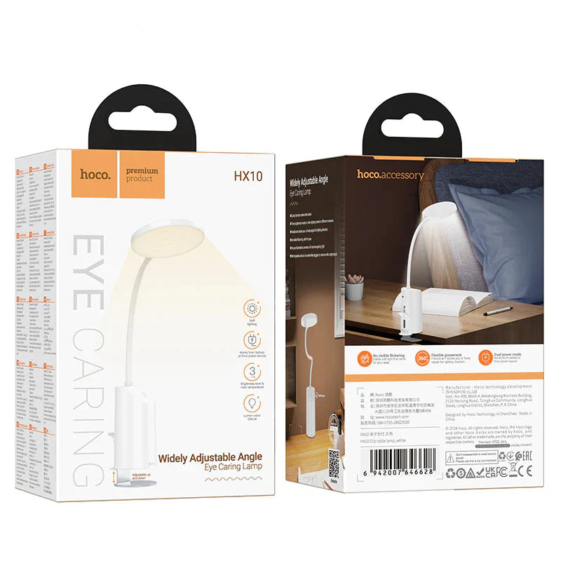 Hoco HX10 Clamp Desk Lamp – Adjustable Brightness Light