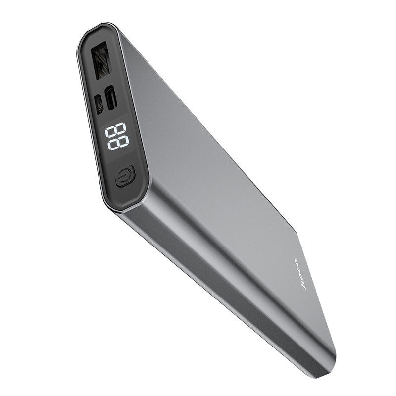 Hoco J68 Resourceful 10000mAh Power Bank – Dual Output | Compact - Grey