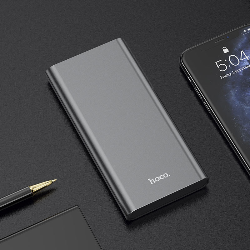 Hoco J68 Resourceful 10000mAh Power Bank – Dual Output | Compact - Grey