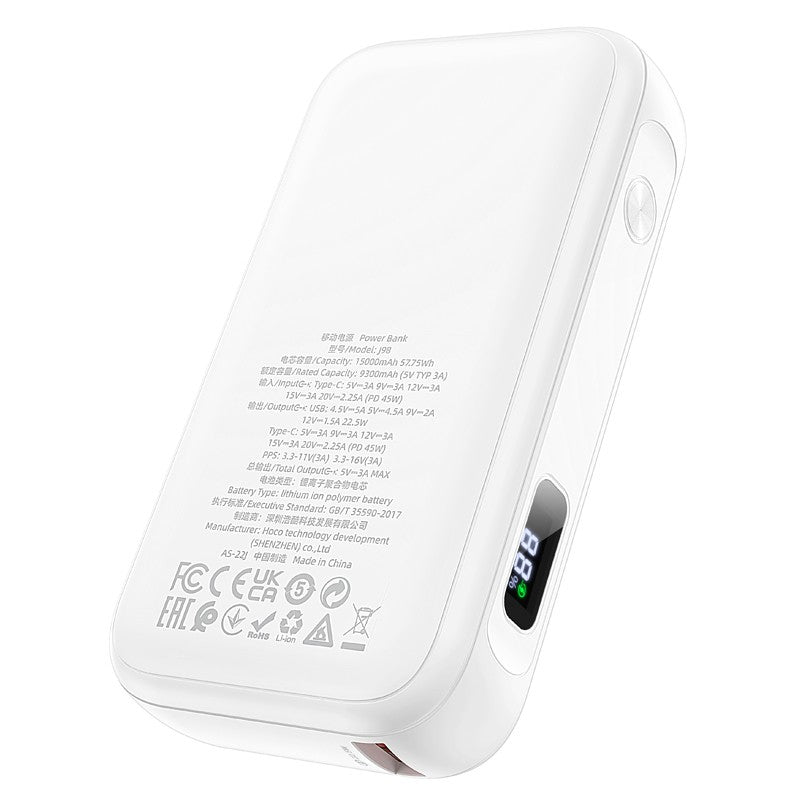 Hoco J98 Power Bank PD45W 15000mAh - White