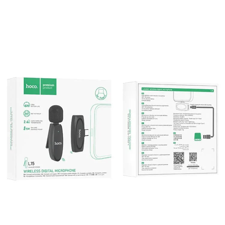 Hoco L15 Wireless Microphone Type-C – Black