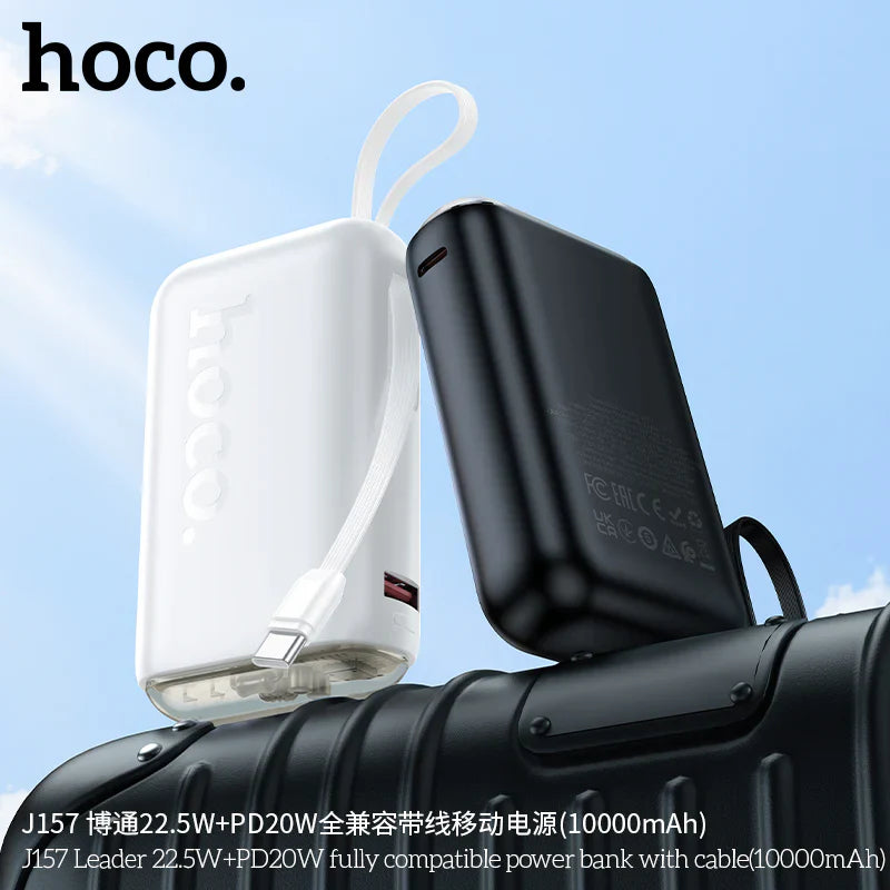 Hoco Leader 22.5W + PD20W Power Bank – 10,000 mAh Fast Charger - White