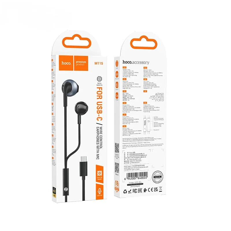 Hoco M115 Type C Universal Wired Earphone