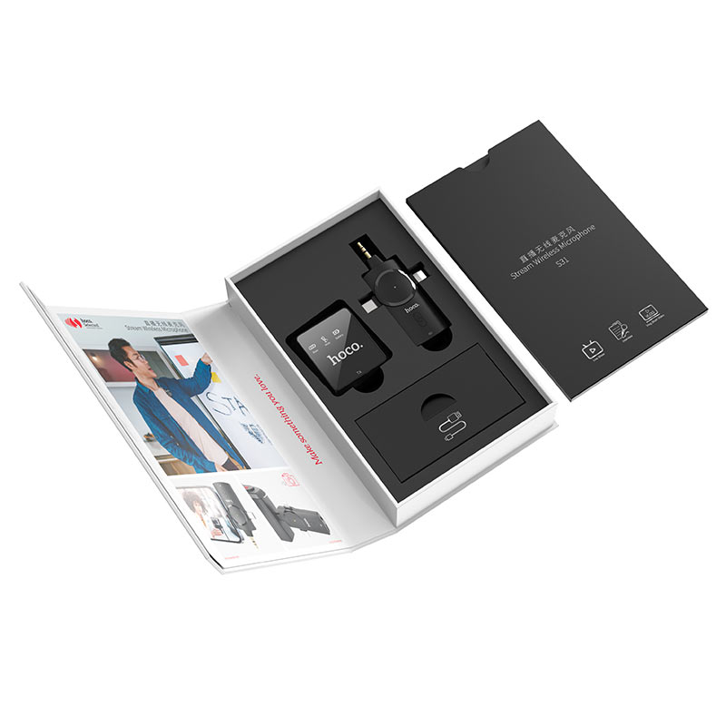 HOCO Microphone S31 Stream wireless with 3-in-1 receiver - Black
