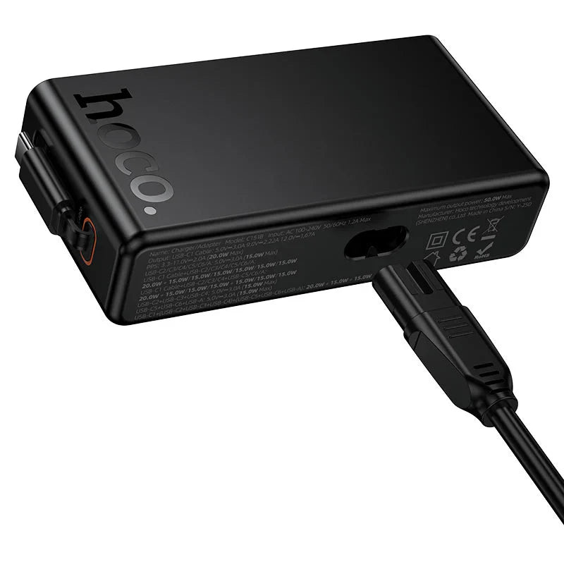 Hoco Modern Charging Station – 50W PD Fast Charger, USB-C + USB-A (UK Plug)