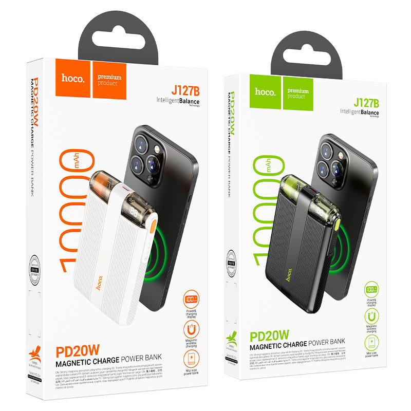 Hoco Power bank J127B Mecha PD20W + QC3.0 wireless charging 10000mAh – White