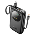 Hoco Q19 Lucky 30W 10000mAh Power Bank with Digital Display & Cable - Black
