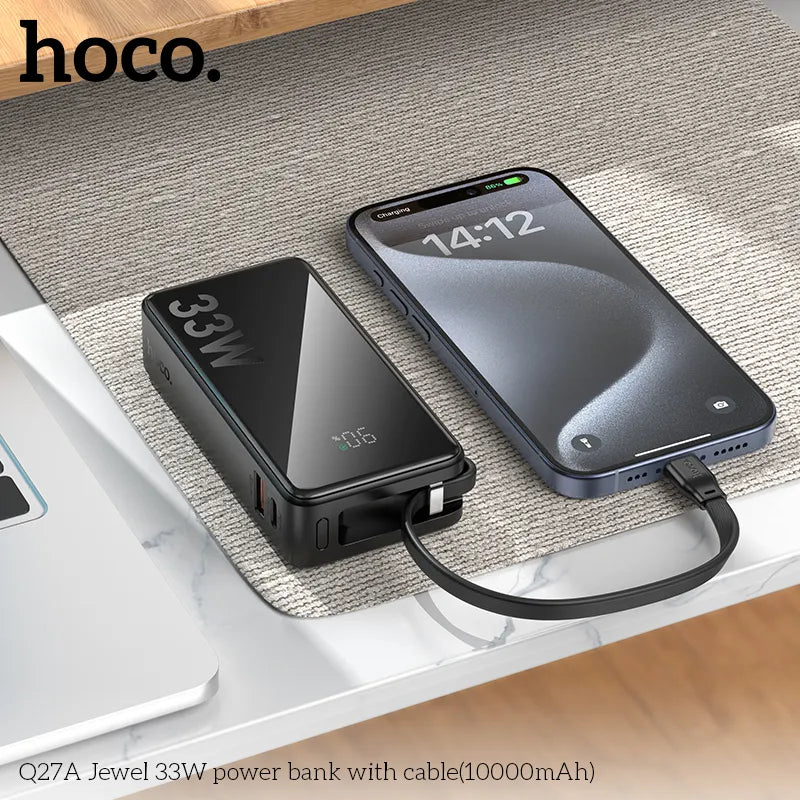 Hoco Q27A 33W 10000mah Power bank – Black