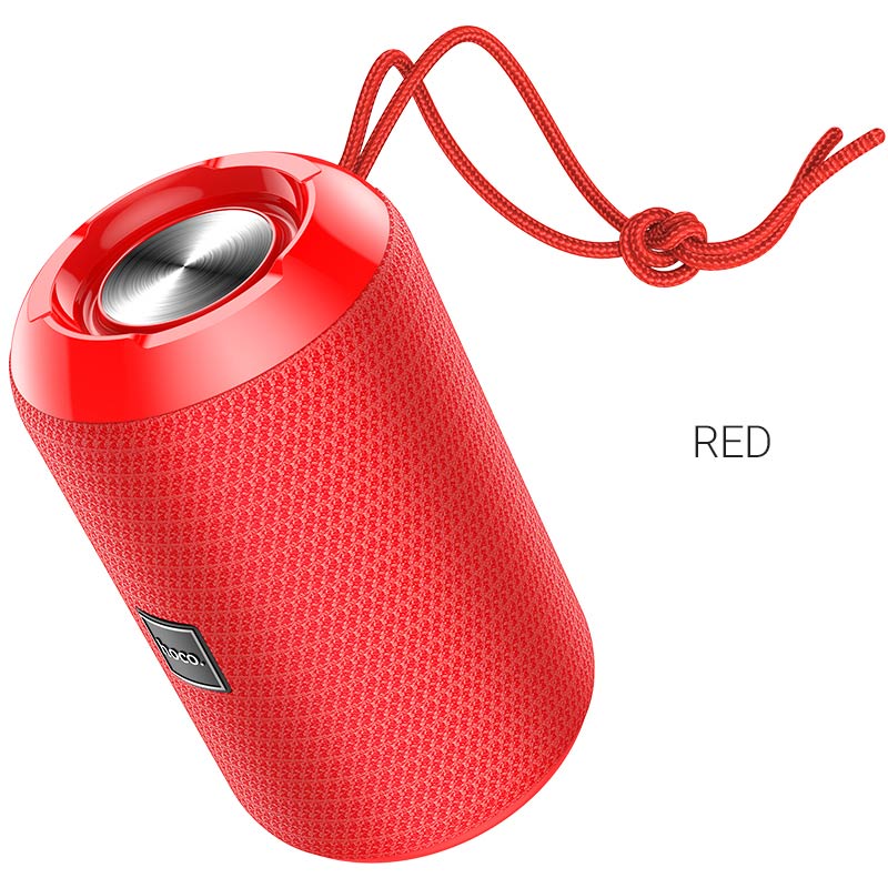 Hoco Trendy Sound Wireless Speaker 5W Portable Sports Bluetooth Speaker with TWS & Multi-Input Playback - Red