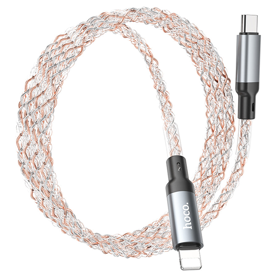 Hoco U112 Shine charging data cable for iP 1M - Gray