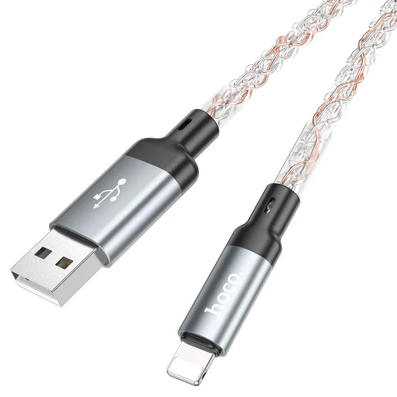 Hoco U112 Shine charging data cable for iP 1M - Gray